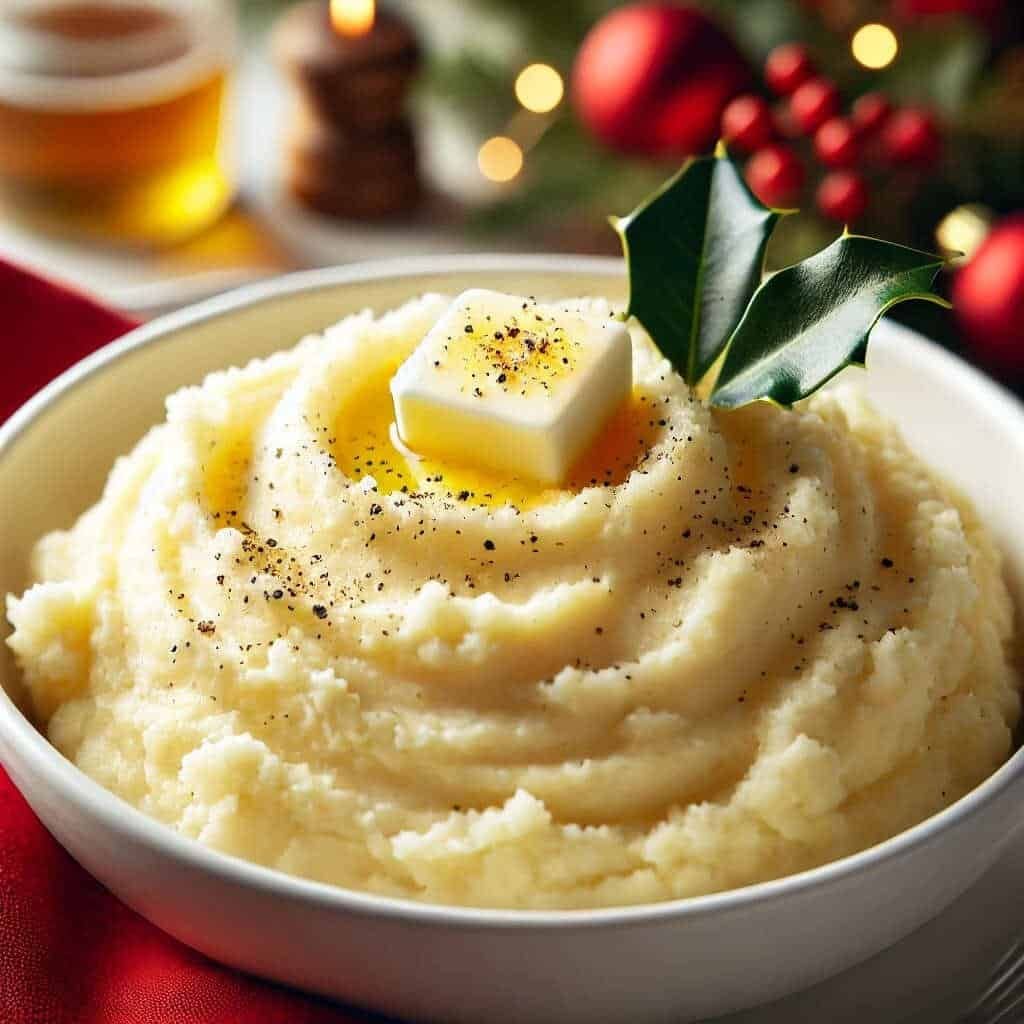 Cauliflower “Mashed Potatoes” with Creamy Gravy