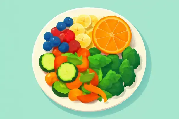 healthy meal plan with fruits and vegetables