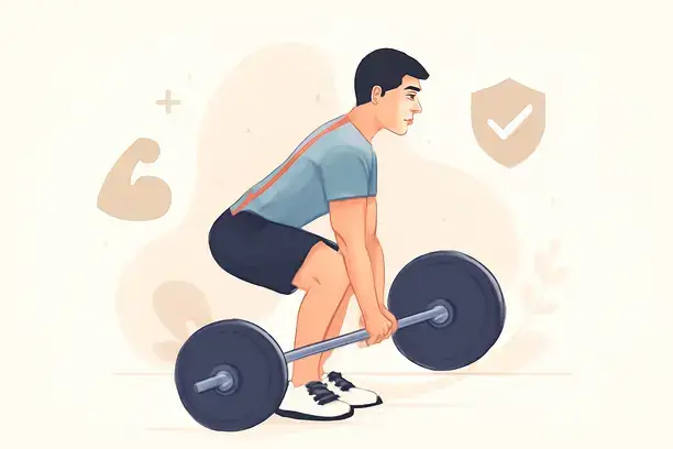 =Character demonstrating proper deadlift form with emphasis on technique and safety.